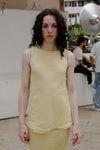 BASERANGE linen vest TODY-SL-SP24 green and yellow